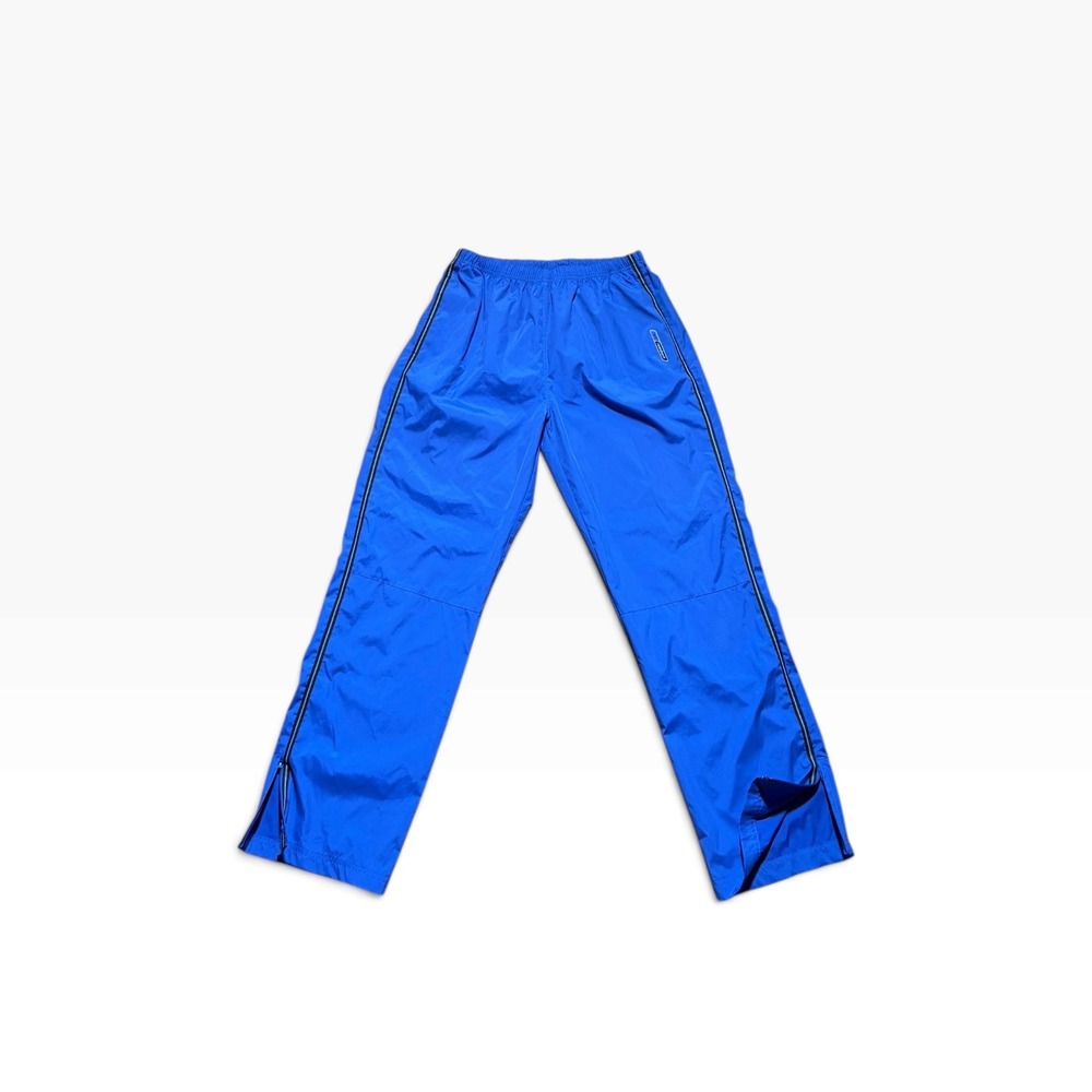 Vintage Reebok Track Pants Blue Nylon Windbreaker Joggers Mens Medium Ankle Zip